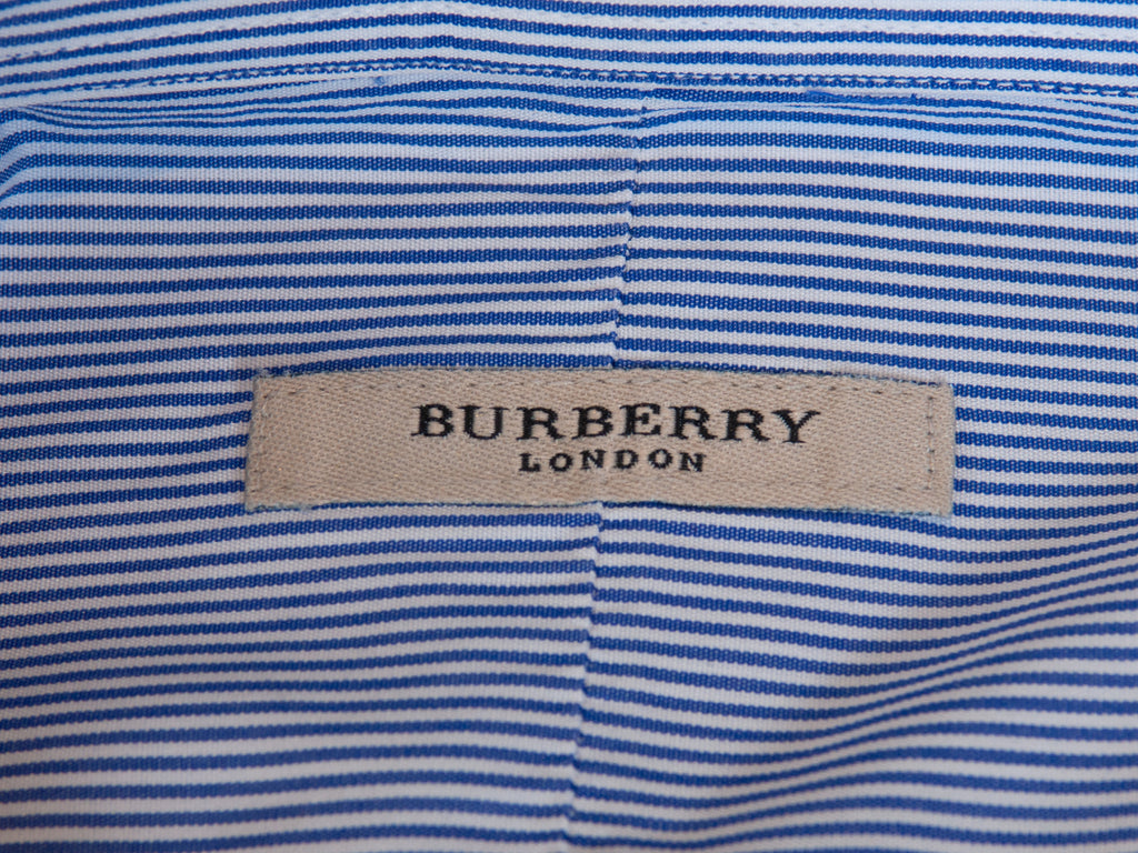 Burberry Blue Striped Classic Fit Striped Shirt