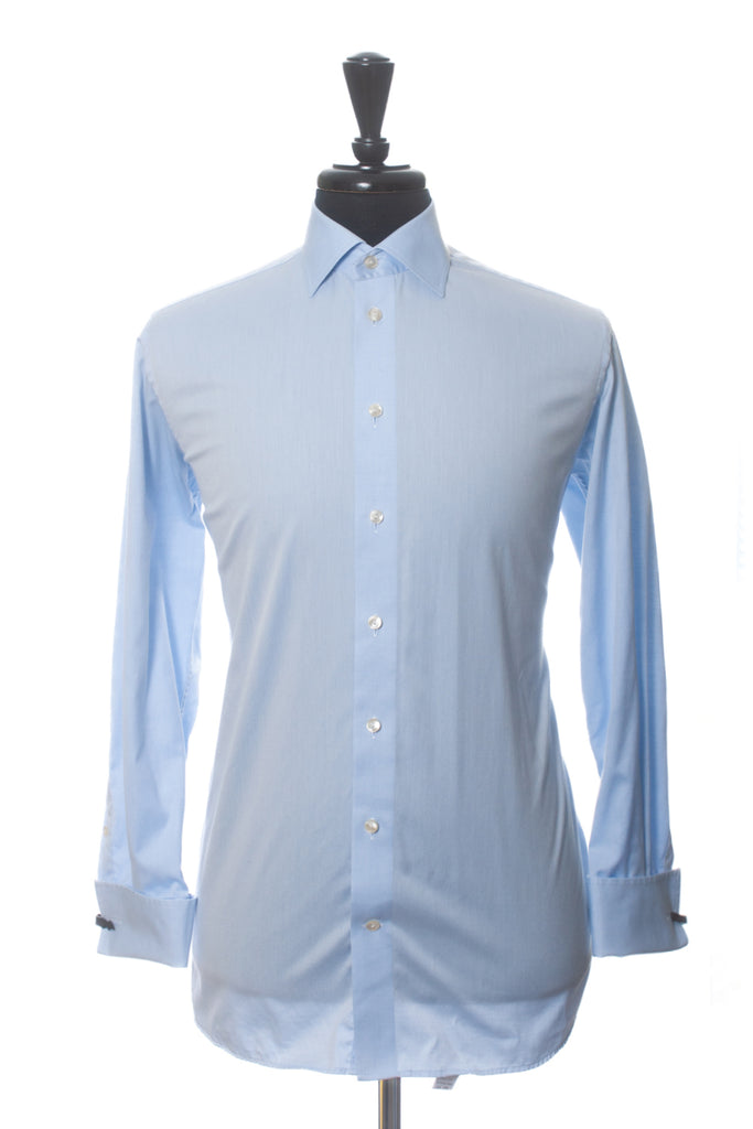 Eton Blue Contemporary Fit French Cuff Shirt