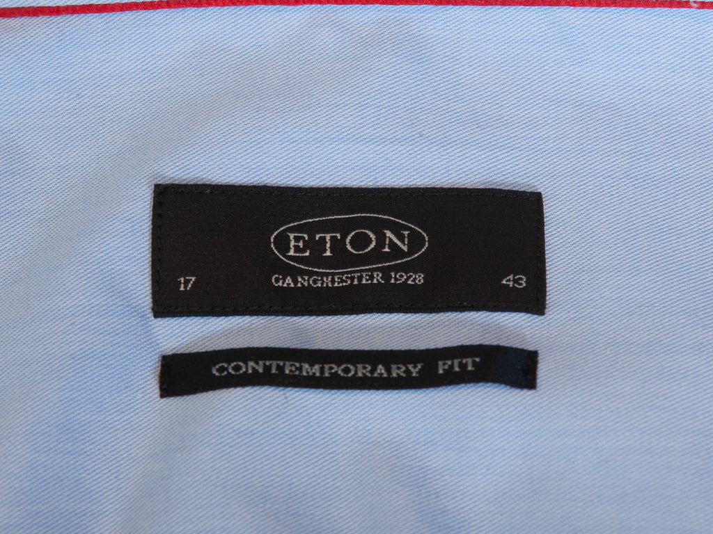 Eton Blue Contemporary Fit French Cuff Shirt