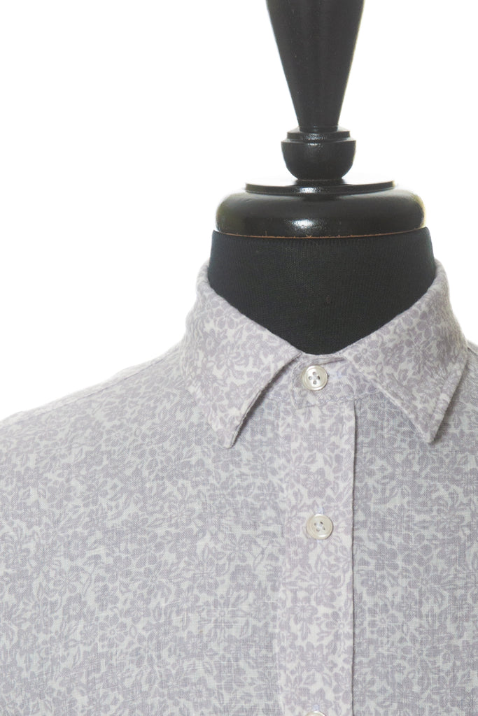 Benson Grey Floral Print Linen Shirt