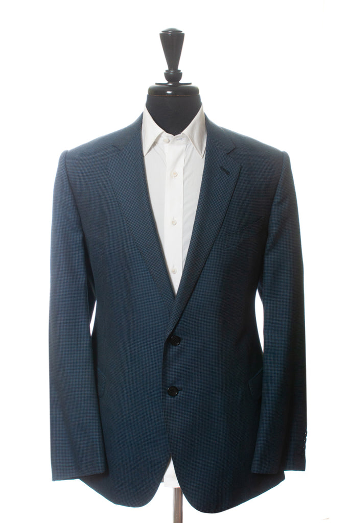 Armani Collezioni Dark Blue Houndstooth Grey Line Blazer