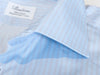 Stenstroms Blue on Grey Striped Fitted Body Dress Shirt