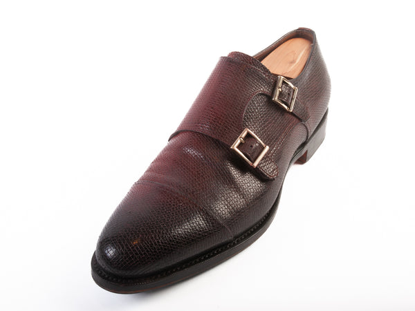 Santoni Oxblood Red Double Monk Strap Shoes