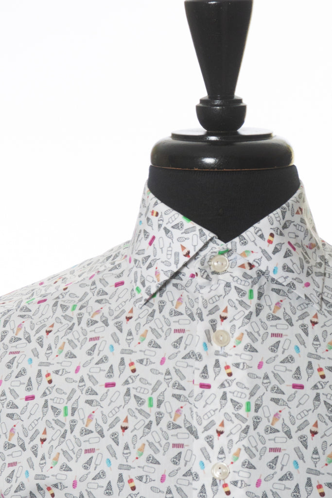 Eton Contemporary Fit Ice Cream Print Shirt