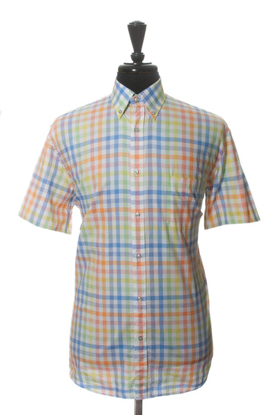 Paul & Shark Silver Collection Multi Color Check Short Sleeve Shirt