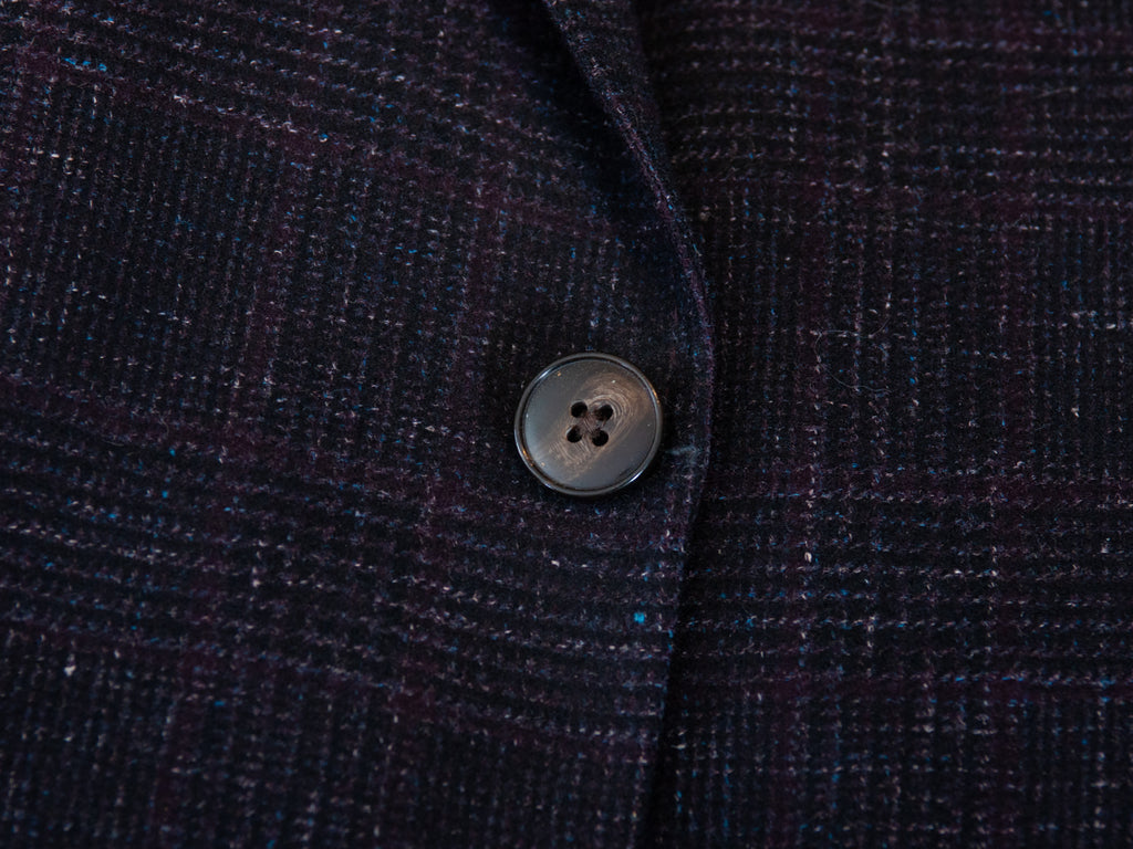 Luigi Bianchi Sartoria Merlot Check Wool Linen Blazer