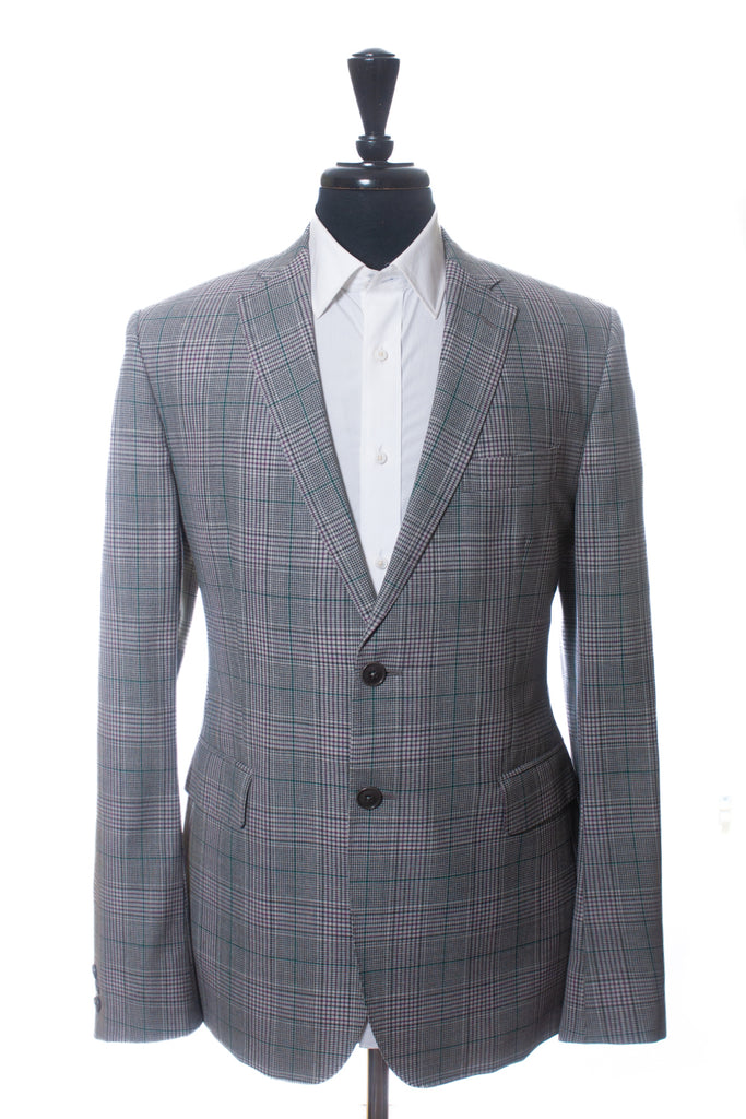 Etro Grey Check Wool Blazer