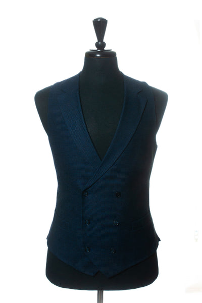 Luigi Bianchi Navy Blue Houndstooth Vest