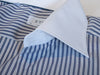 Eton Blue Striped Contrast Collar Contemporary Fit Pinpoint Shirt