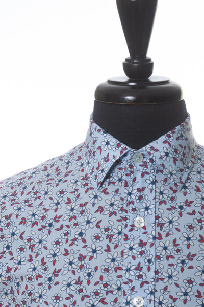 Lardini Light Blue Floral Print Shirt