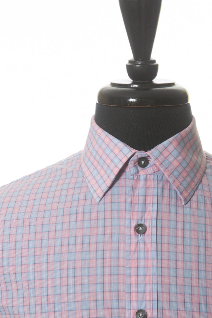 Paul Smith Blue and Pink Check Classic Fit Shirt