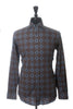 Etro Red Blue and Brown Geometric Print Dress Shirt