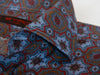 Etro Red Blue and Brown Geometric Print Dress Shirt