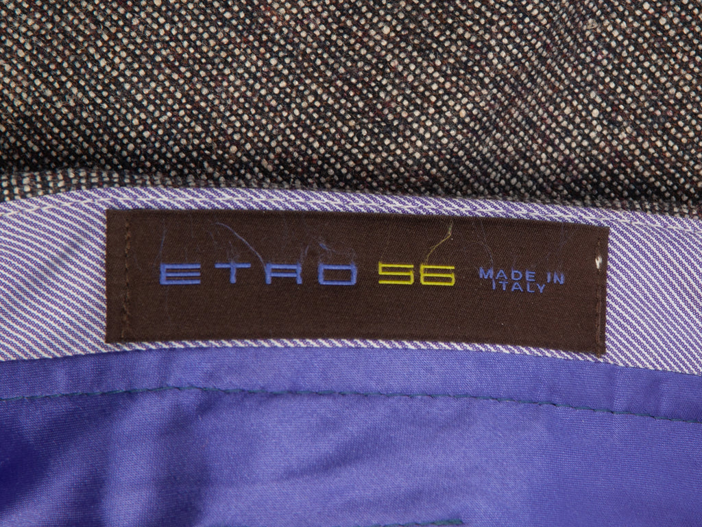 Etro Brown Silk Tweed Trousers