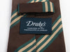 Drake’s Brown Striped Silk Tie