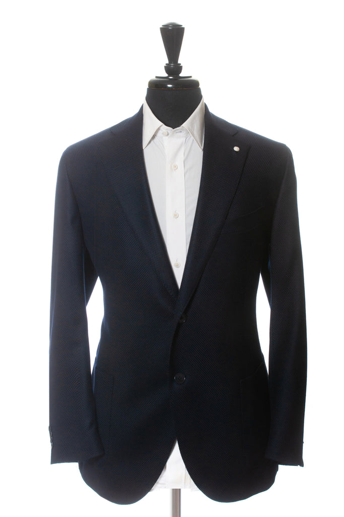 Luigi Bianchi Dark Blue Cashmere Blend Blazer