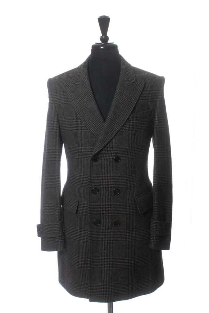 Hugo Boss Grey Check Darvin Double Breasted Coat