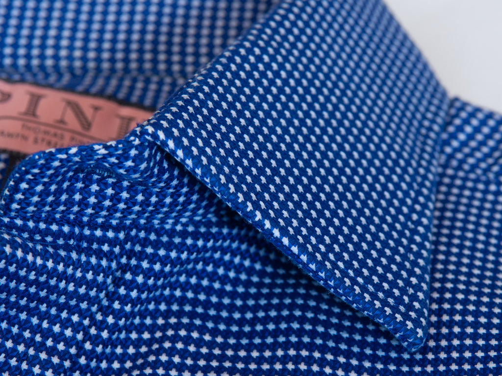 Thomas Pink Prestige White on Blue Twill French Cuff Shirt