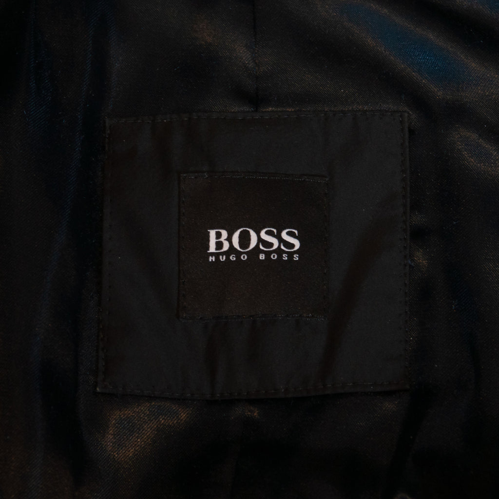 Hugo Boss Charcoal Black Twill Cossam Coat