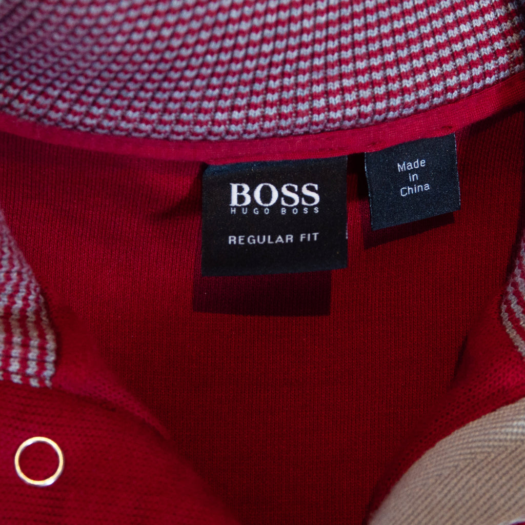 Hugo Boss Deep Red Picano01 Quarter Snap Sweater