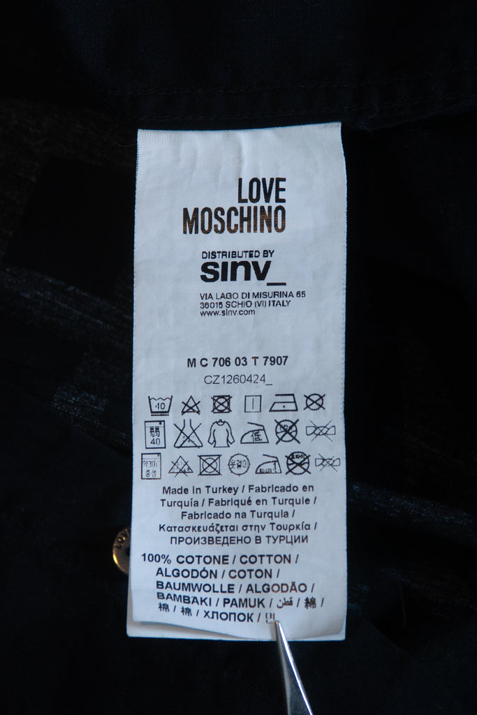 Love Moschino Black Graphic Print Button Up Shirt