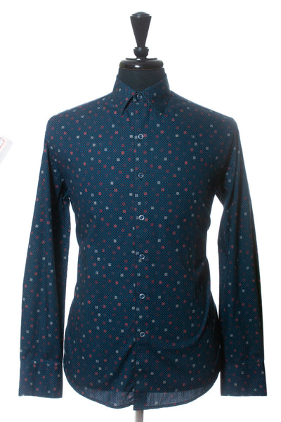 Robert Graham Blue Dotted Print Classic Fit Shirt