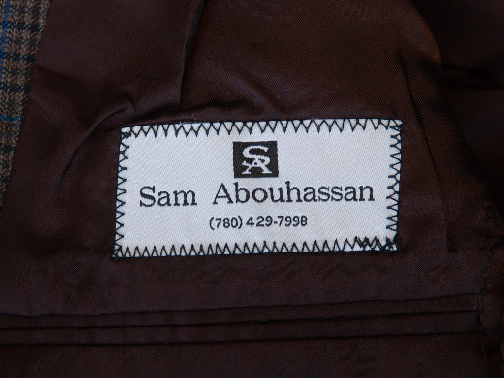 Sam Abouhassan Brown Check Super 120s Wool Blazer