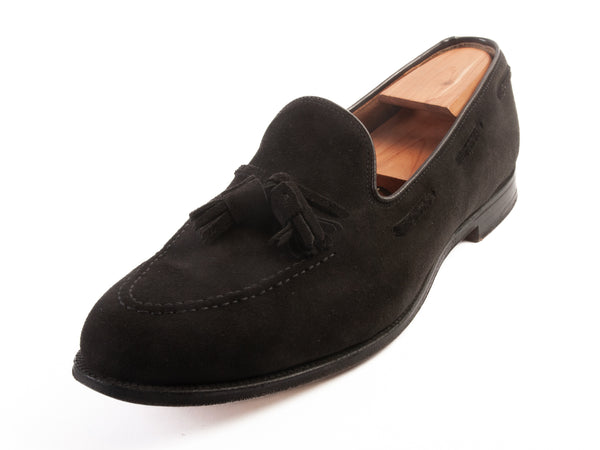 Crockett & Jones Black Calf Suede Cavendish Loafers