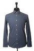 Eton Slate Blue Geometric E Print Contemporary Fit Fine Twill Shirt