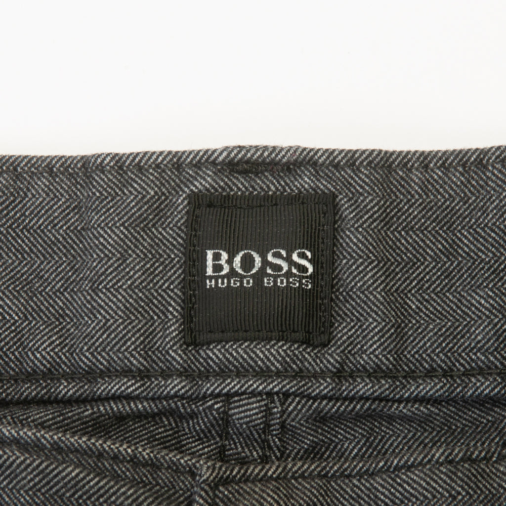 Hugo Boss Grey Herringbone Texas Pants