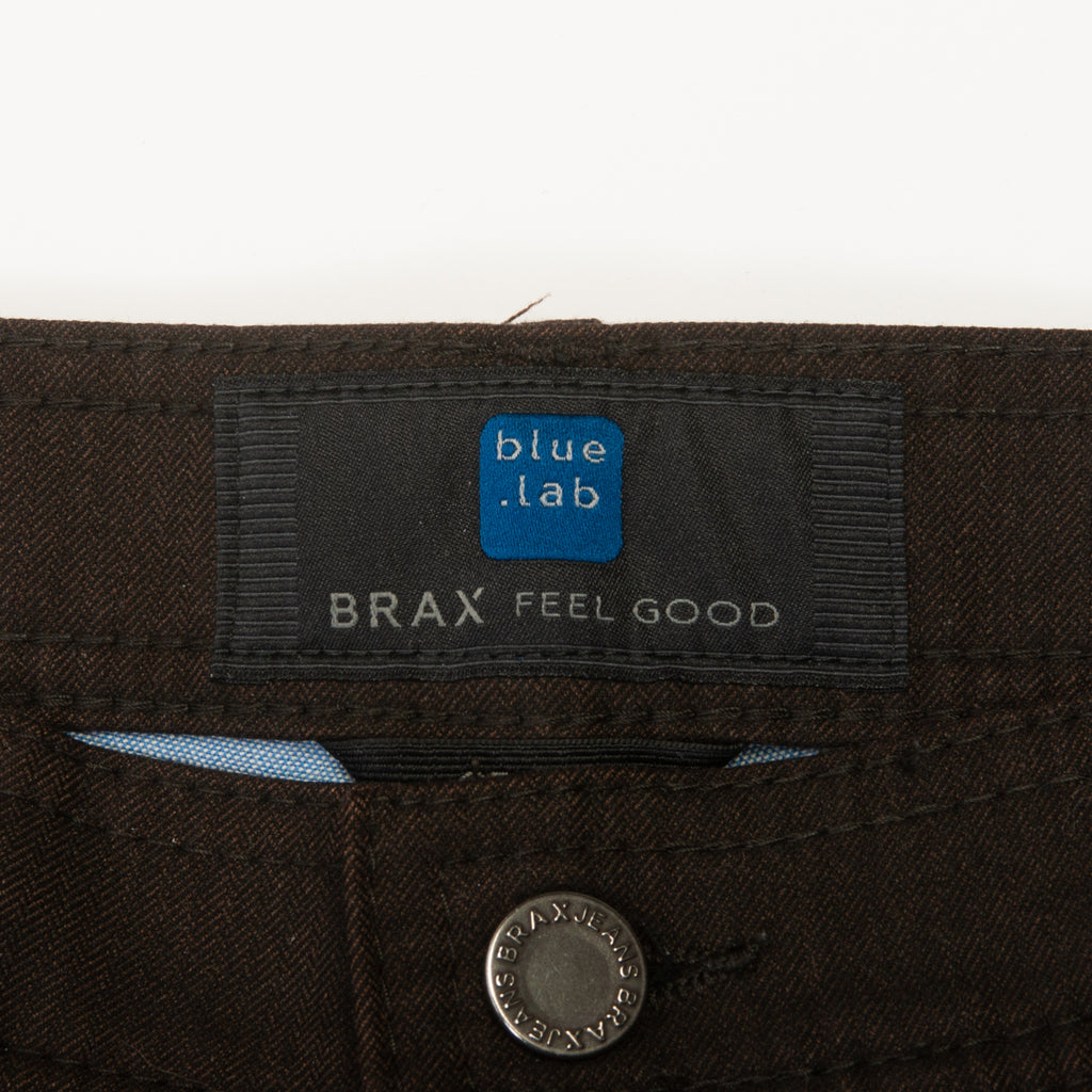 Brax Blue Lab Brown Fine Herringbone Cesar Pants