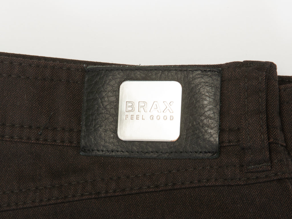 Brax Blue Lab Brown Fine Herringbone Cesar Pants