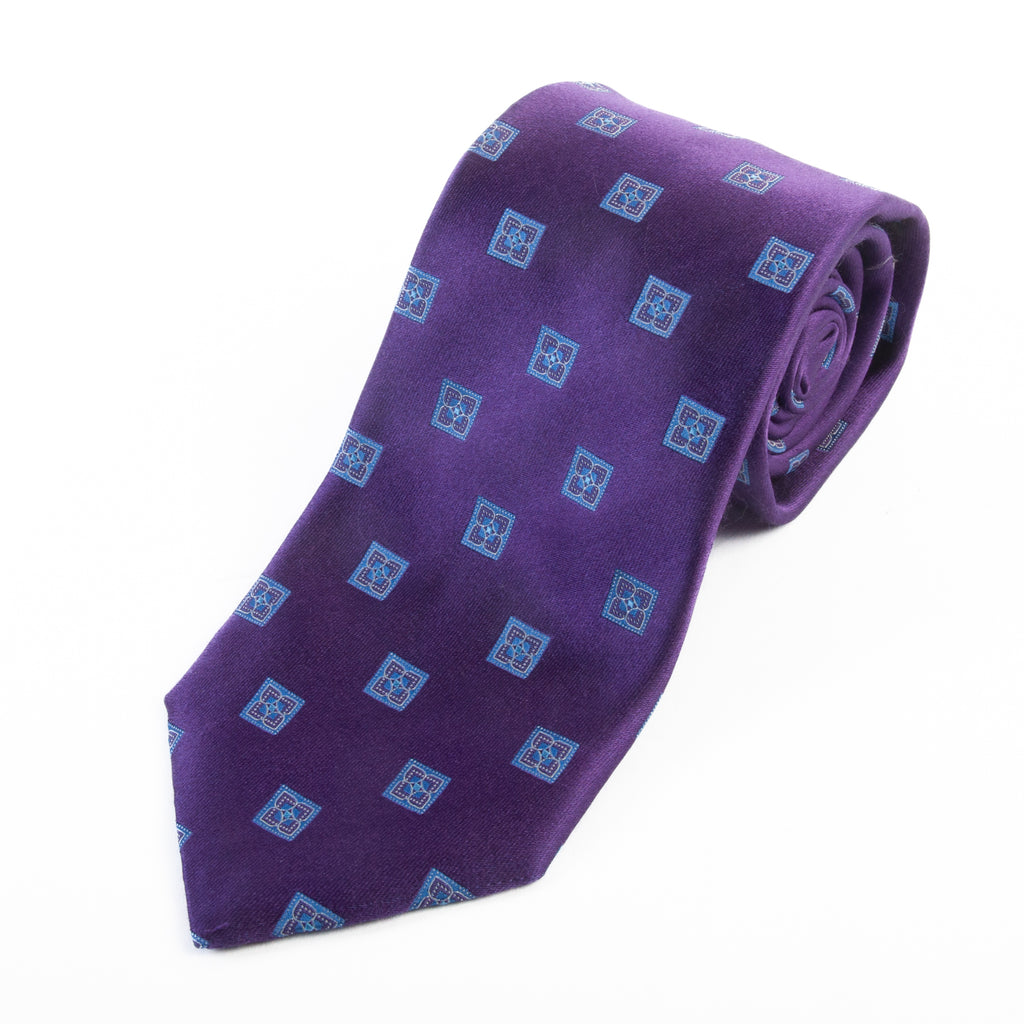 Canali Purple Geometric Tie