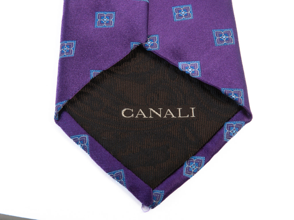 Canali Purple Geometric Tie