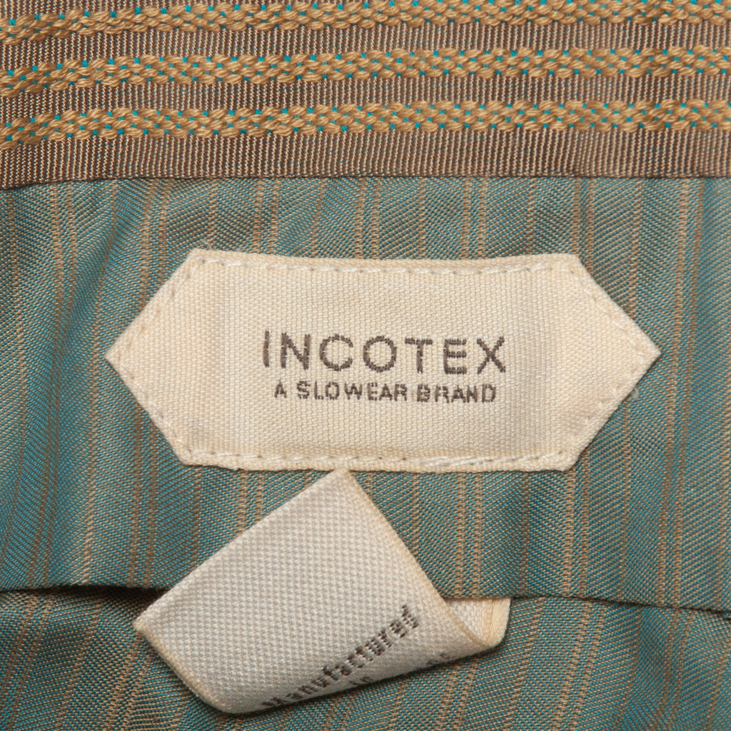 Incotex Light Brown Windowpane Check Pattern 39 Regular Fit Trousers