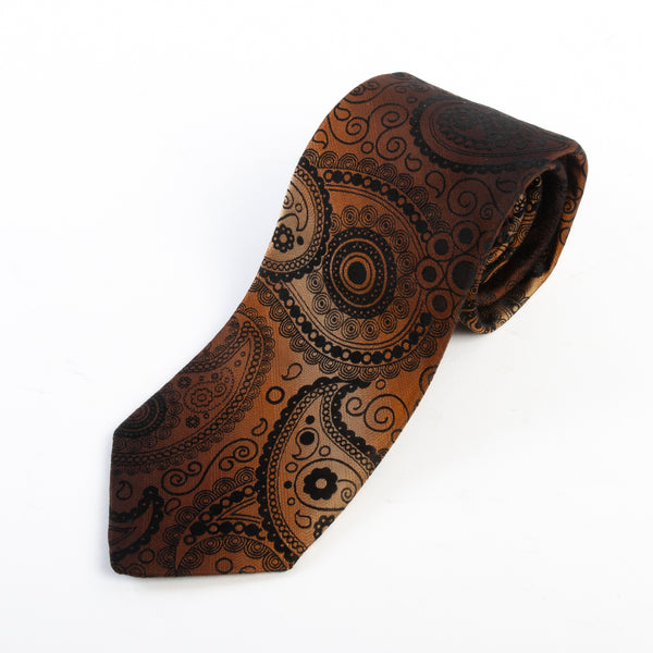 Dion Bronze Paisley Italian Silk Tie