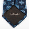 Canali Navy Blue Medallion and Paisley Tie