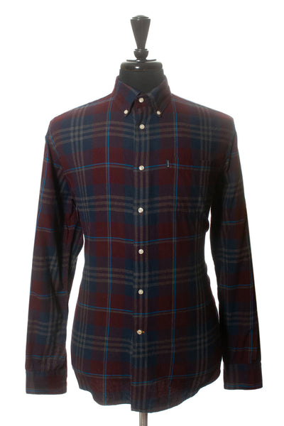 Barbour Dark Blue Check Tailored Fit Stapleton Flannel Shirt