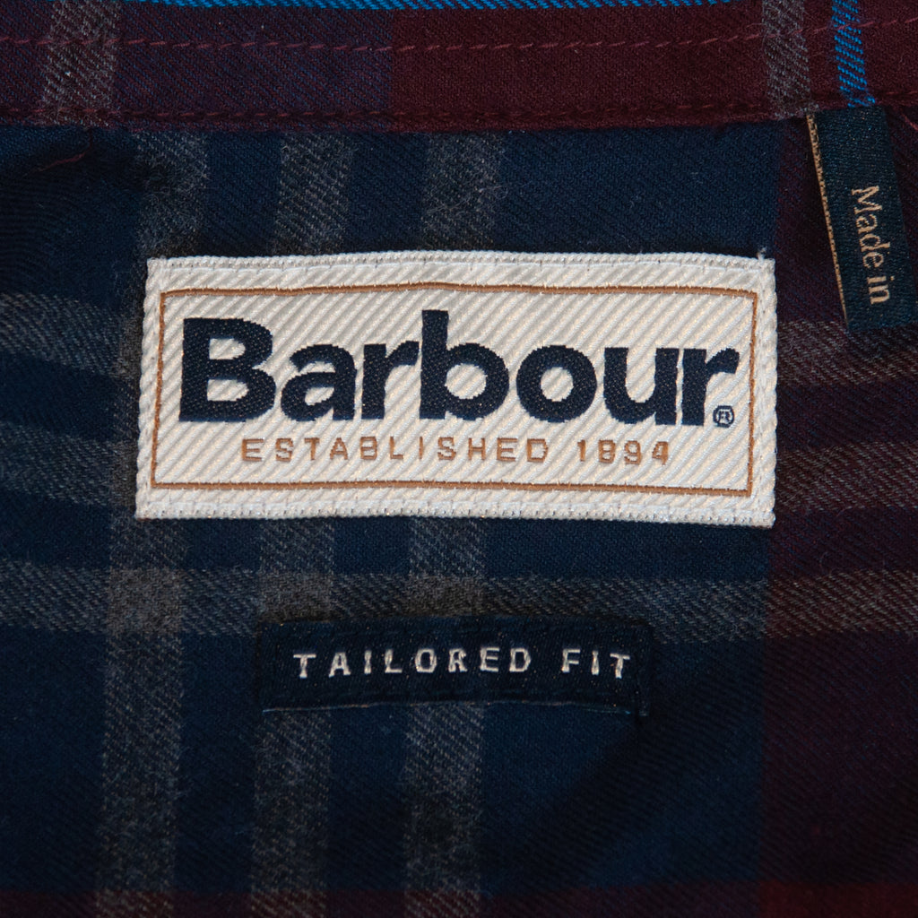 Barbour Dark Blue Check Tailored Fit Stapleton Flannel Shirt