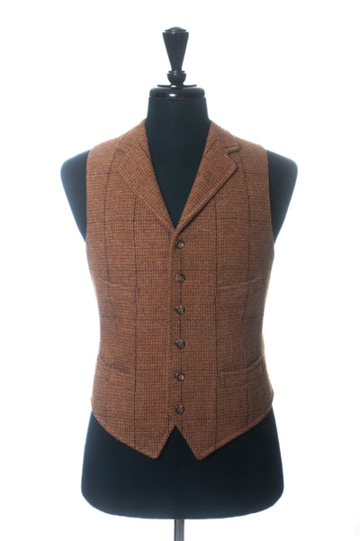 Polo Ralph Lauren By Corneliani Brown Check Tweed Vest