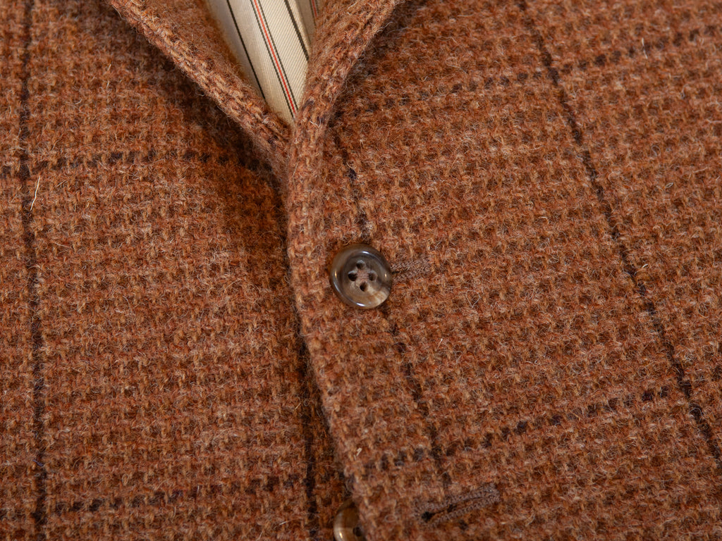 Polo Ralph Lauren By Corneliani Brown Check Tweed Vest