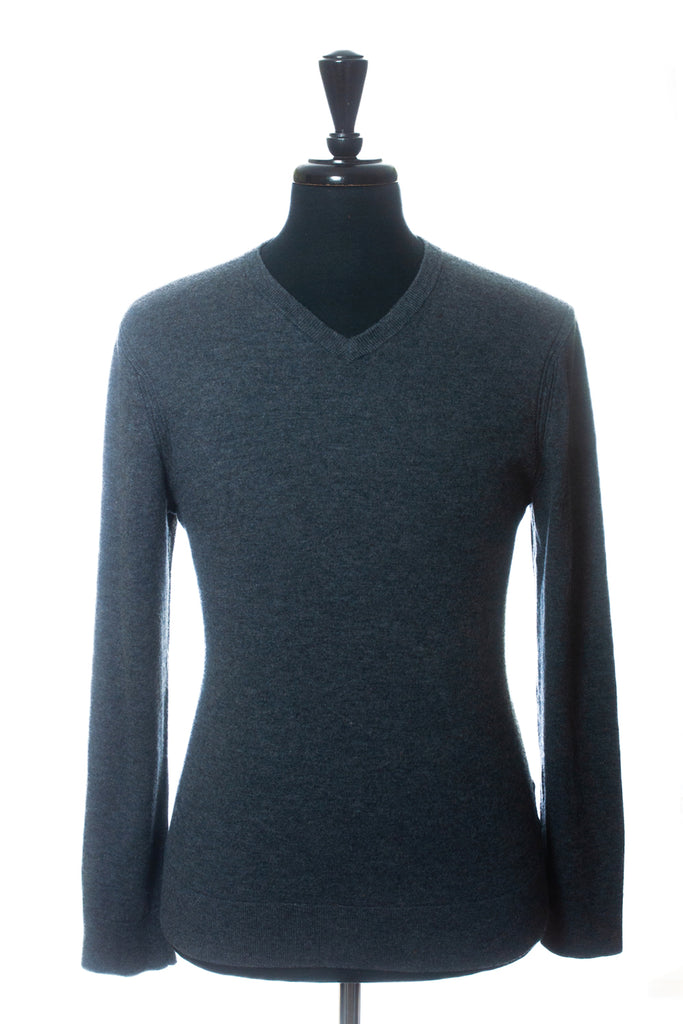 Theory Grey Riland P_Harman V-Neck Sweater