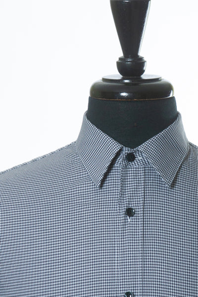 Hugo Boss Black on White Houndstooth Slim Fit Elisha01 Shirt