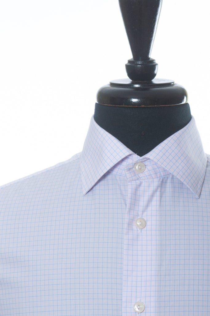 Eton Blue on Pink Graph Check Contemporary Fit Shirt