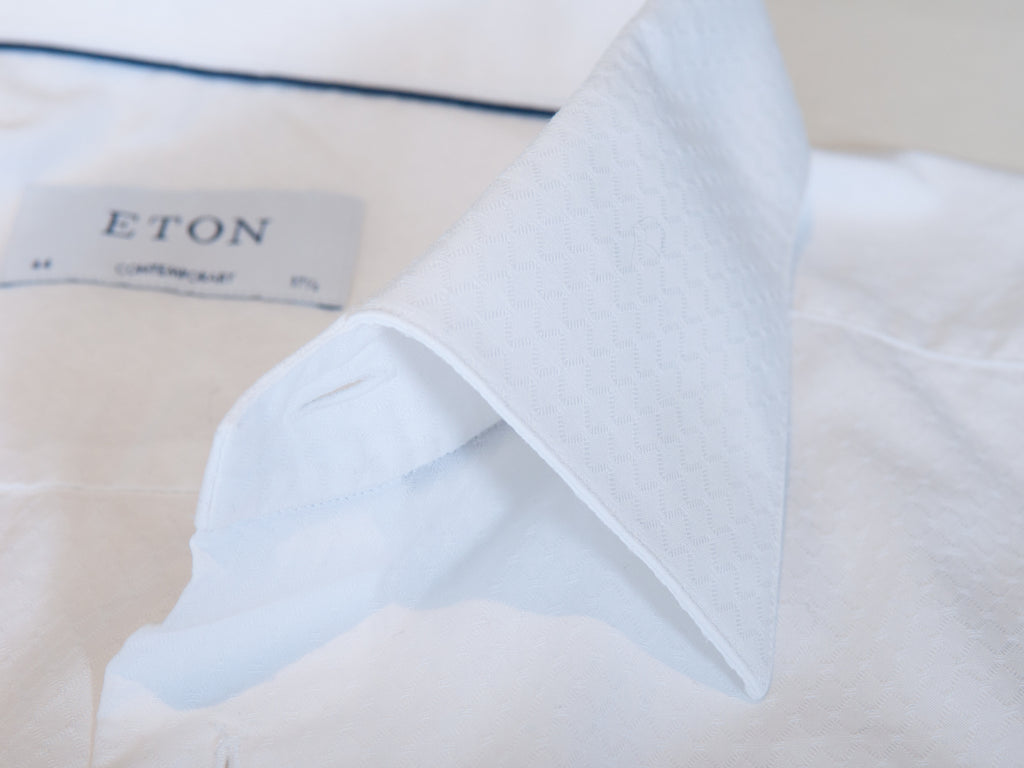 Eton White Diamond Twill Contemporary Fit Shirt