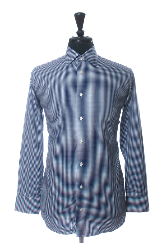 Eton Black on Grey Check Contemporary Fit Shirt