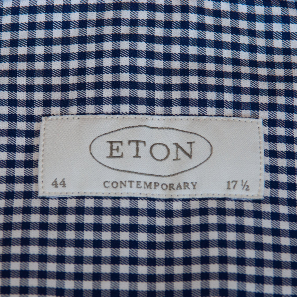 Eton Black on Grey Check Contemporary Fit Shirt