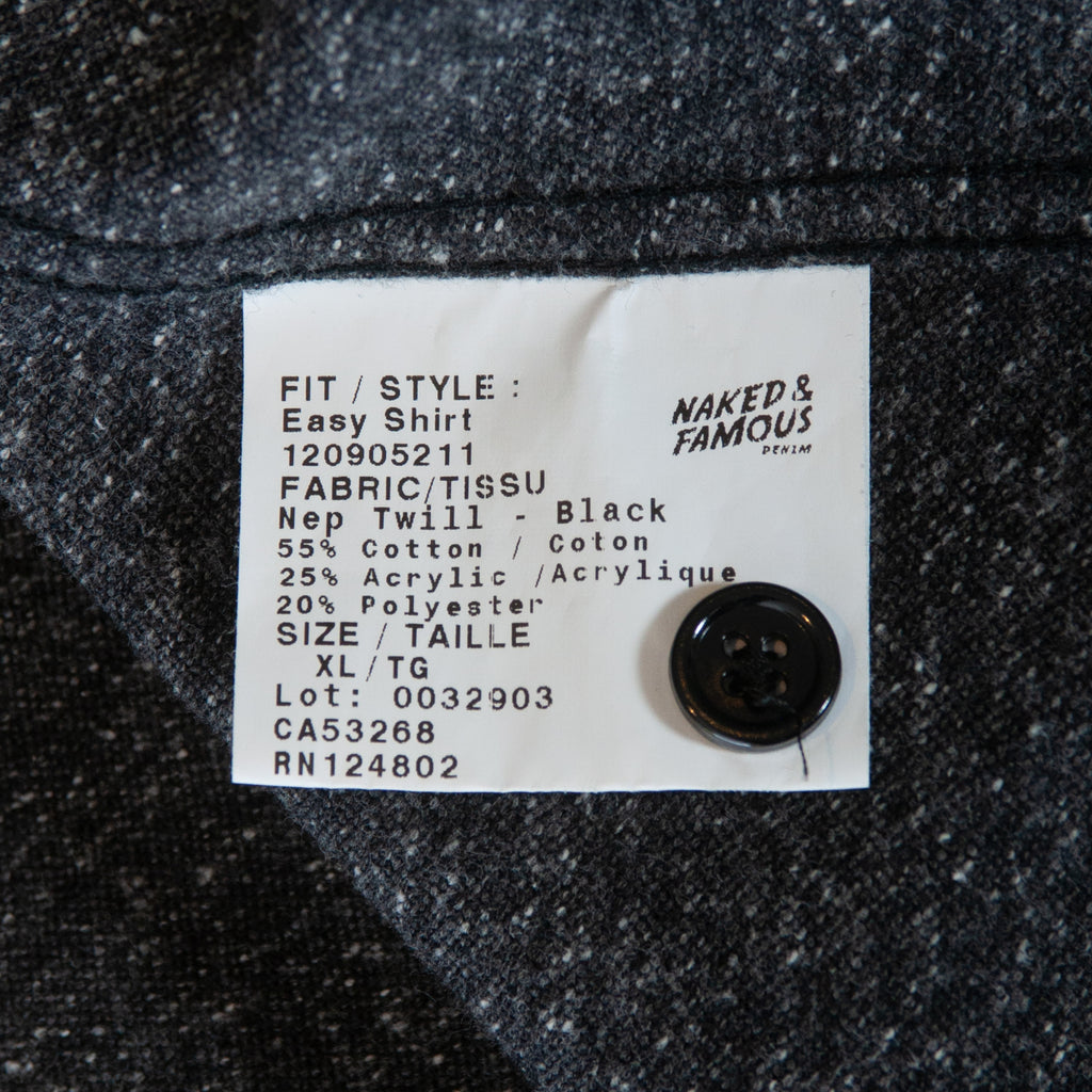 Naked & Famous Black Nep Twill Easy Shirt