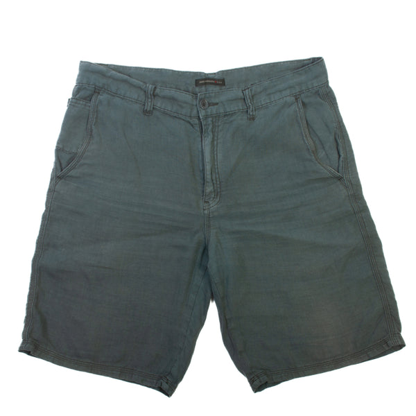 John Varvatos Slate Grey Washed Linen Shorts