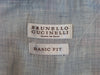 Brunello Cucinelli Grey and Burgundy Check Basic Fit Shirt